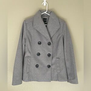 Rampage Gray Double-Breasted Pea Coat